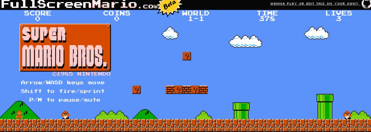 [Game] L'originale Super Mario Bros per tutti i browser con fullscreenmario! - 