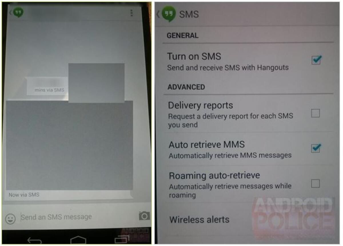 Ufficiale: Google Hangouts 1.3 integra anche SMS e MMS - 