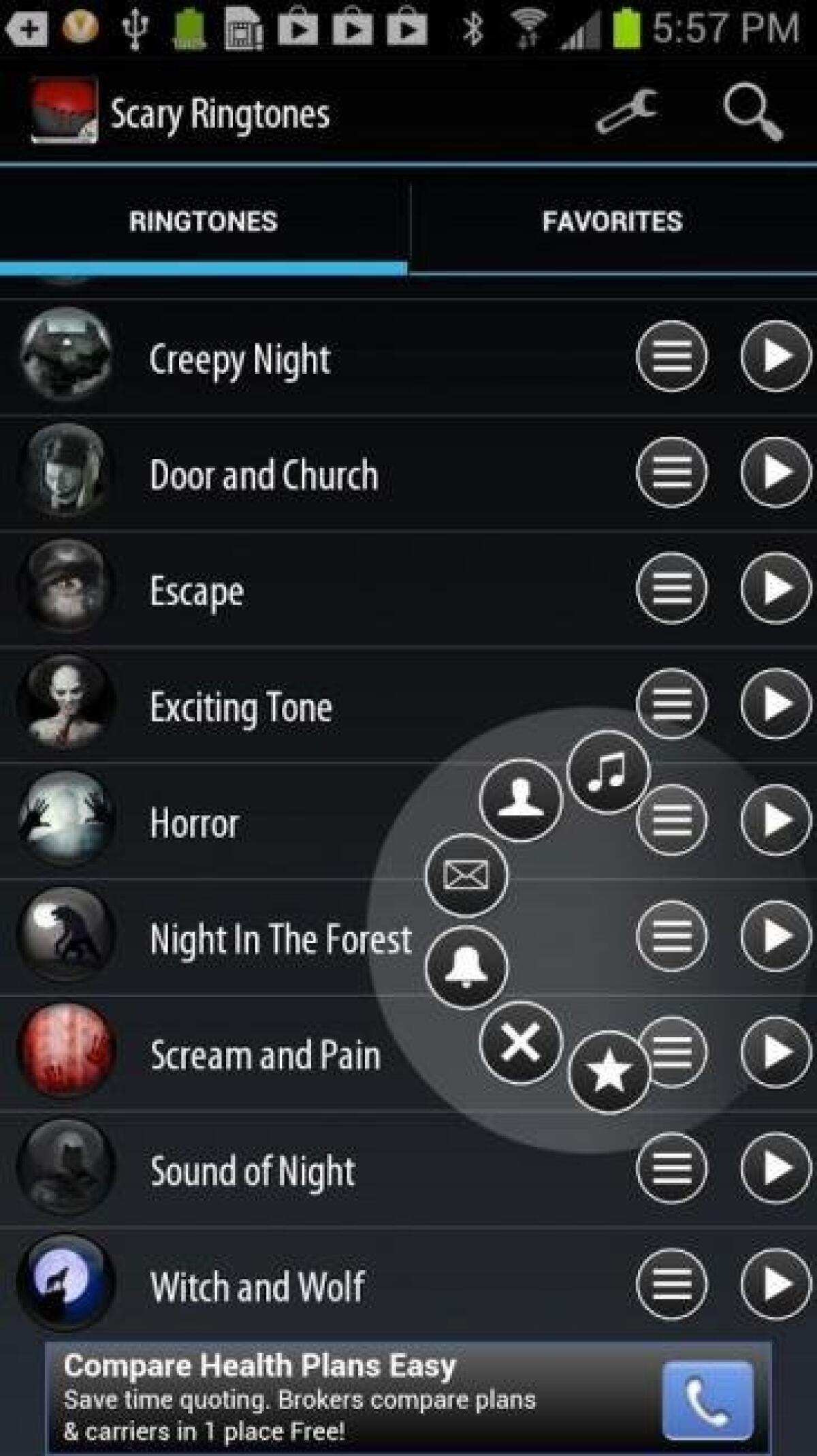 Suonerie per Halloween gratis con Suonerie paura per smartphone Android - 