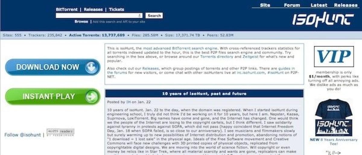 Il portale Torrent isoHunt chiude i battenti dopo un accordo con la MPAA - 