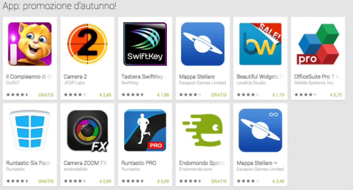 Tanti sconti per applicazioni e musica sul Google Play Store per Android - 