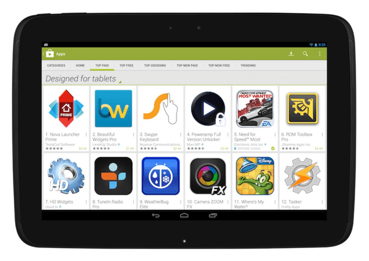 Il Google Play Store aggiunge la sezione per i Tablet "Designed for Tablets" - 