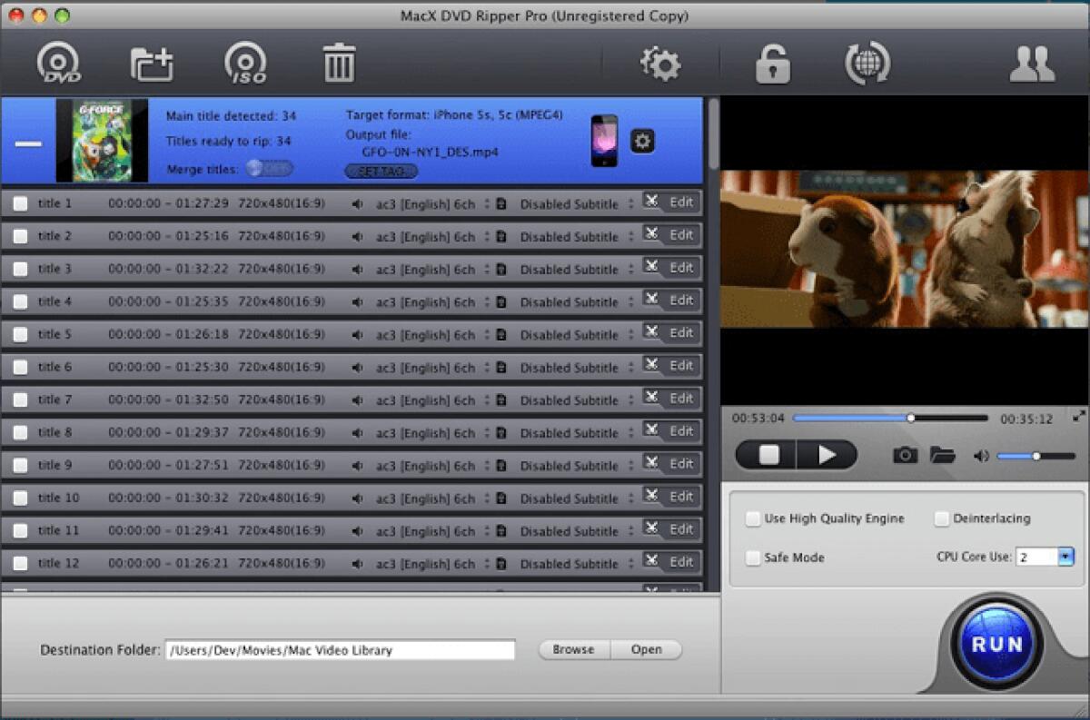 MacX DVD Ripper Pro gratis: Estrarre e Convertire DVD in AVI, DivX e tanti formati su MAC OS X - 