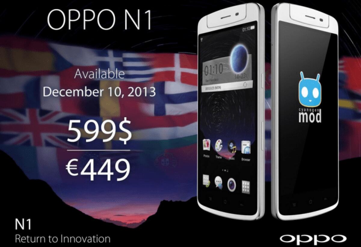 OPPO N1 in vendita dal 10 dicembre a 450€ - 
