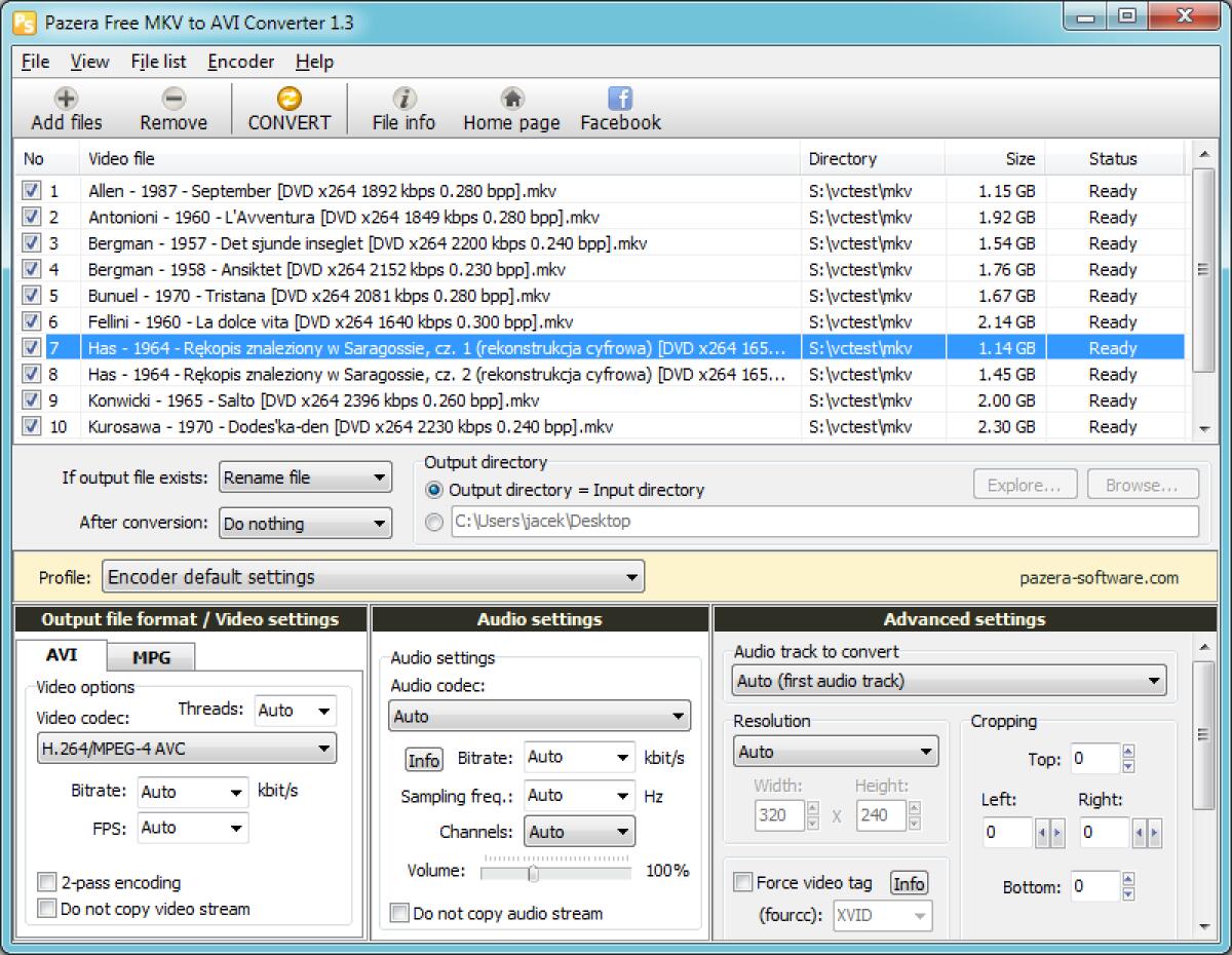 Pazera Free MKV to AVI Converter Portable: Convertire e comprimere film MKV in AVI su Windows Gratis - 