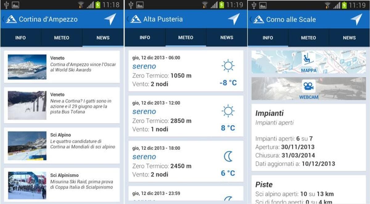 Migliori Programmi Android: NeveItalia, un altro programma perfetto per sciatori - 