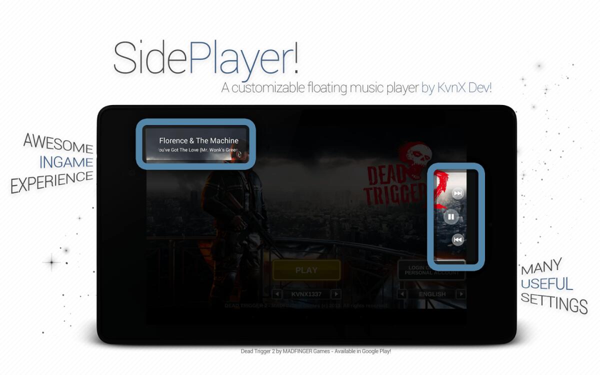 Migliori Programmi Android: SidePlayer, il lettore musicale diventa accessibile da qualunque schermata - 