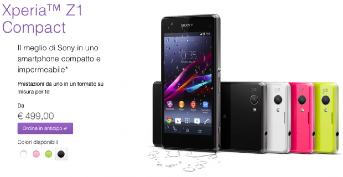 Sony Xperia Z1 Compact: prezzo e disponibilità in Italia | 449€ con cuffie bluetooth in regalo - 