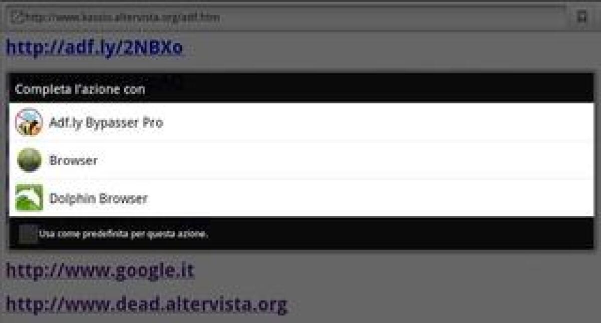Adf.ly Bypasser: bypassare e bloccare i popup di adf.ly, bc.vc, linkbucks.com, adfoc.us, tubeviral.com su Android - 