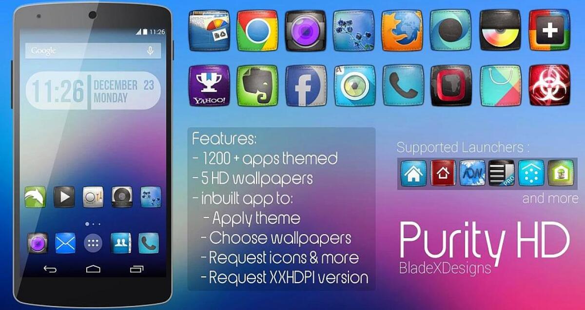 Migliori Temi e Icon Pack per Android: Purity Icon Pack  (Nova Apex Go Theme) - 