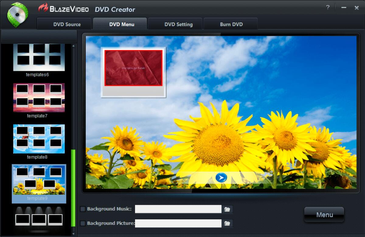 BlazeVideo DVD Creator gratis: Creare fantastici DVD con menù ed effetti con foto e video [Windows App] - 