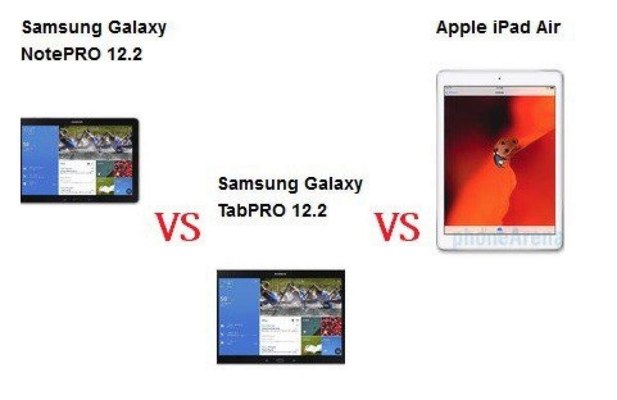 Scontro tra "giganti": Samsung Galaxy NotePRO 12.2 vs TabPRO 12.2 vs iPad Air - 