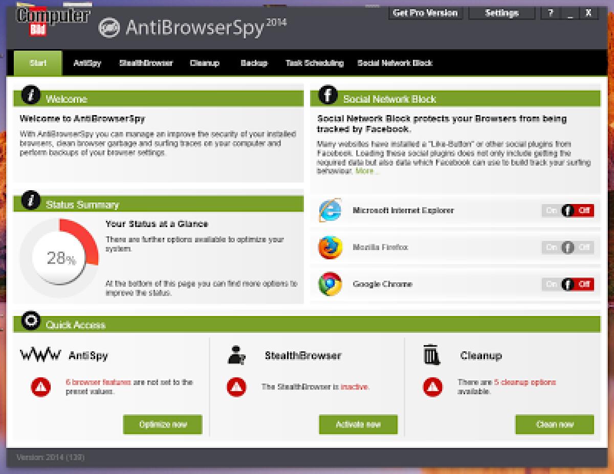 AntiBrowserSpy 2014 gratis: Il miglior programma per impedire a qualsiasi Browser di inviare dati sensibili [Windows App] - 