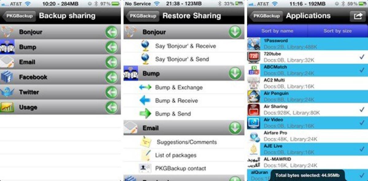 Migliori Tweak Cydia per iOS 7: PKGBackup, per fare il backup di tutti i dati dell’iPhone, iPod e iPad - 