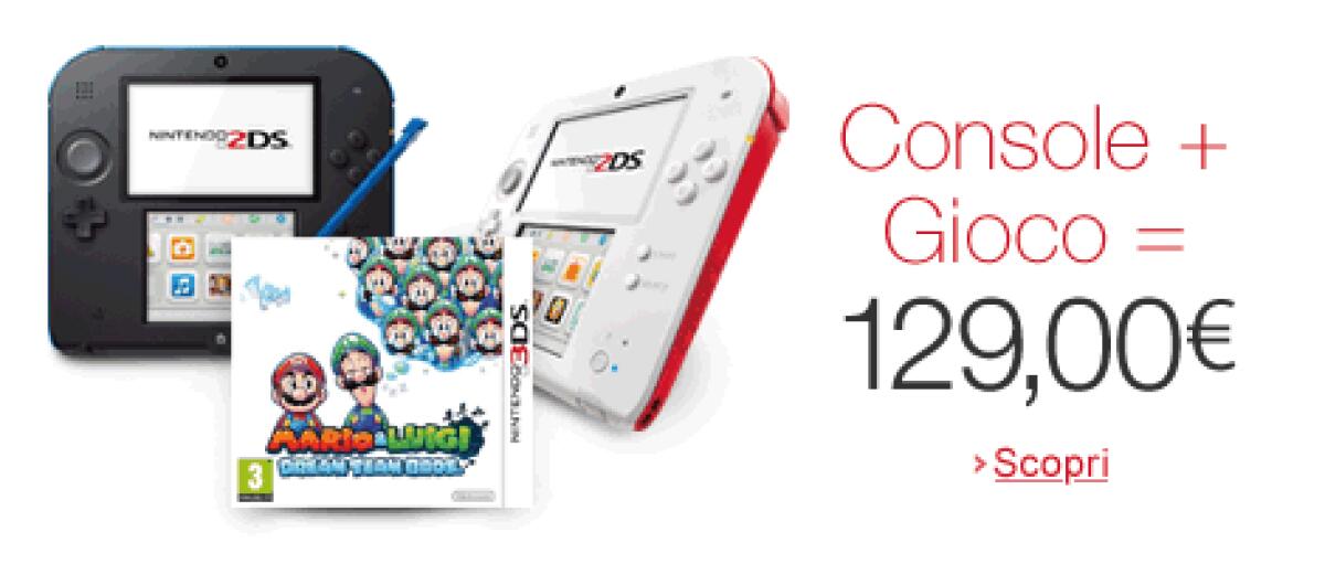[Offerte Imperdibili] Nintendo 2DS + gioco Mario E Luigi Dream Team Bros. a 129,00€! - 