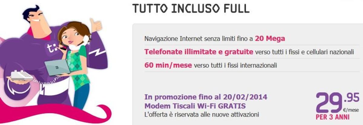 [Migliori Tariffe ADSL] Tiscali Tutto Incluso Full e Light - 