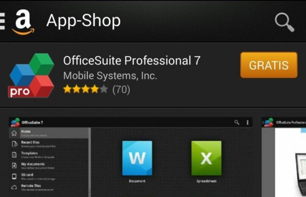 Scarica gratis OfficeSuite Professional 7 Pro su Amazon App-Shop - 