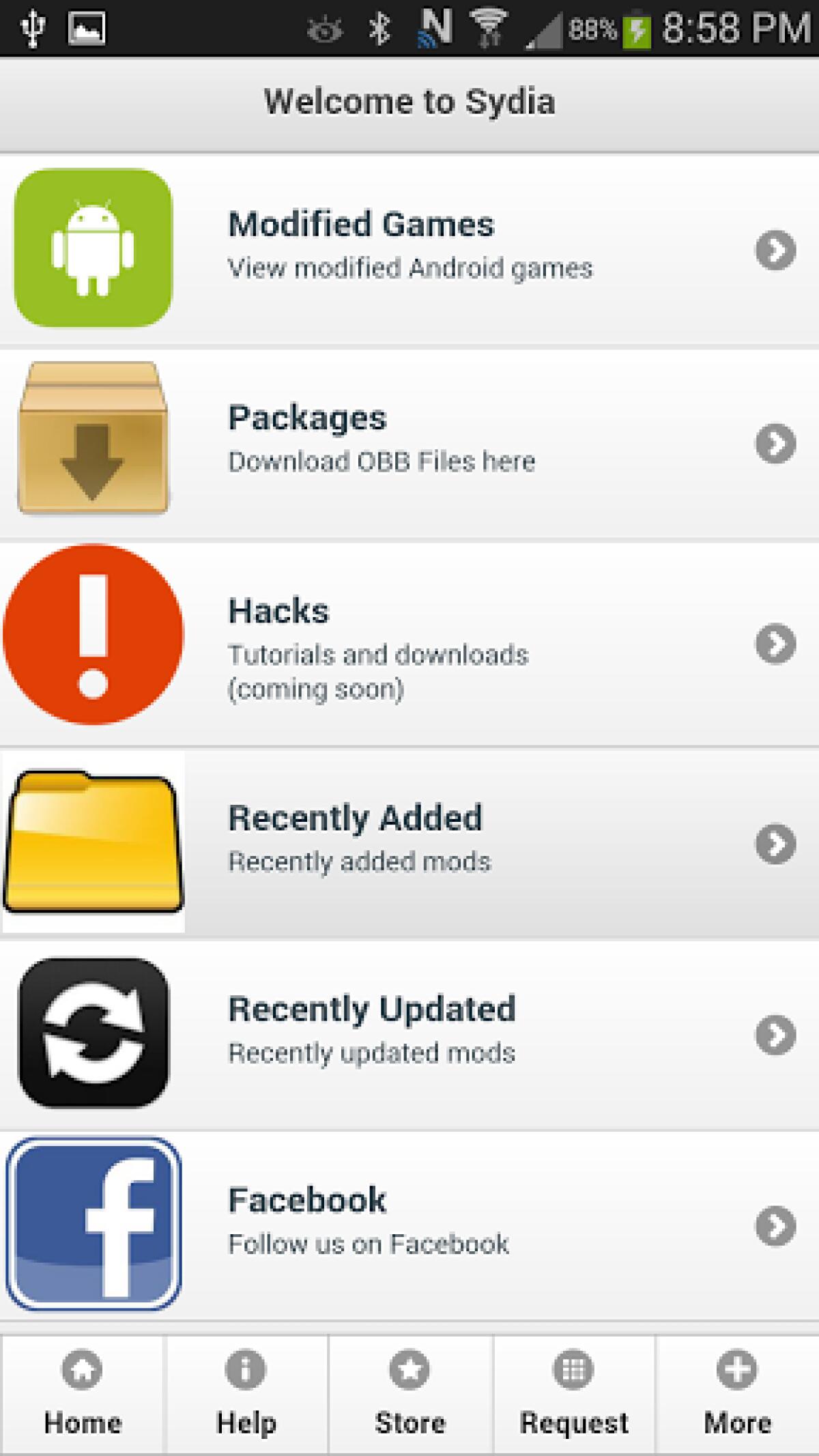 Download Sydia v 1.3.4, il programma perfetto per scaricare giochi con i trucchi per Android - 