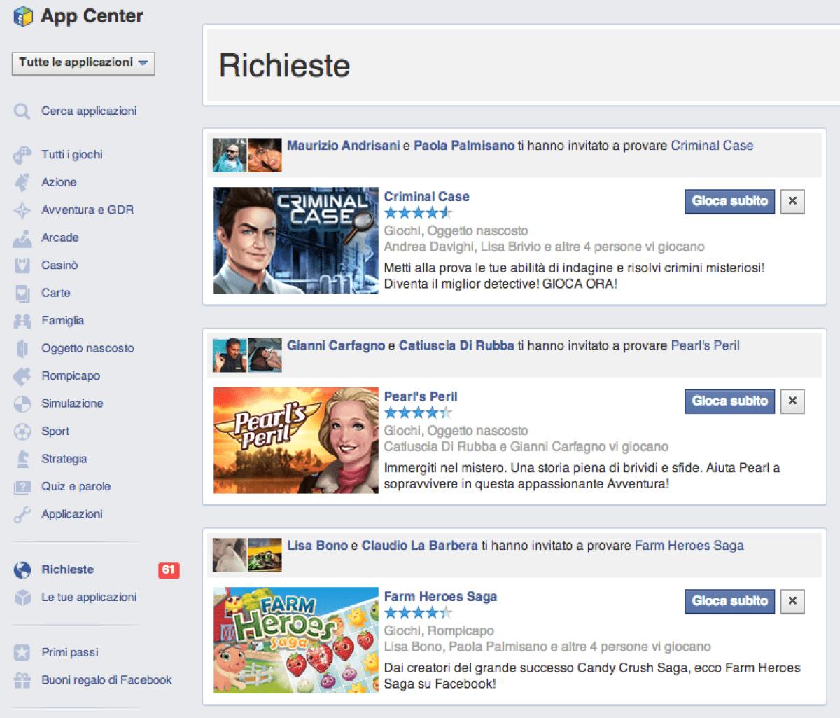 Bloccare per sempre gli inviti ai giochi su Facebook - 