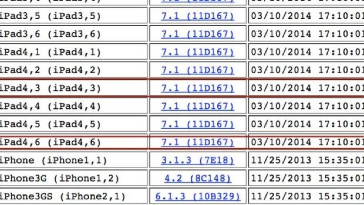 Nuovi iPad svelati dal codice di iOS 7.1 - 