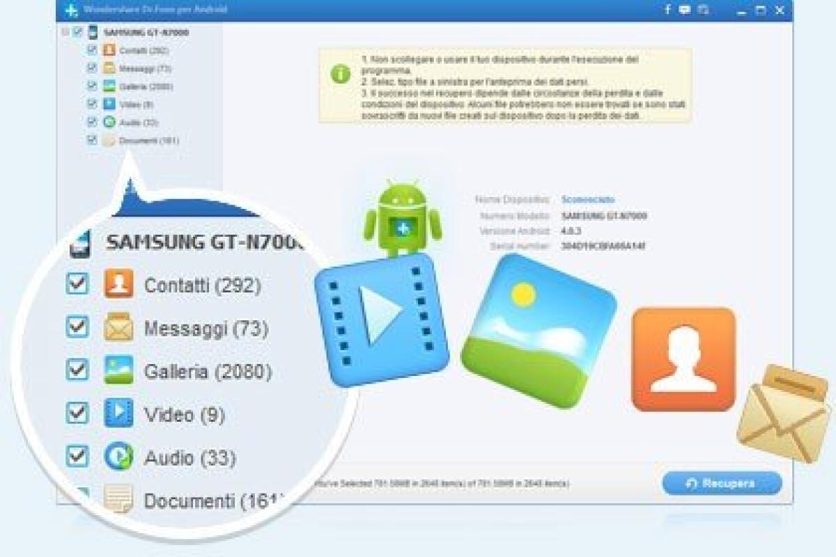 Download Wondershare Dr.Fone 4.1.0.71: recupera SMS, Contatti, Foto e Video su Android - 