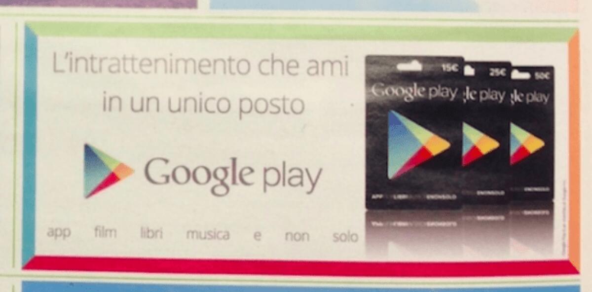 Volantino Esselunga del 7 Aprile: Contiene anche le carte regalo del Google Play! - 
