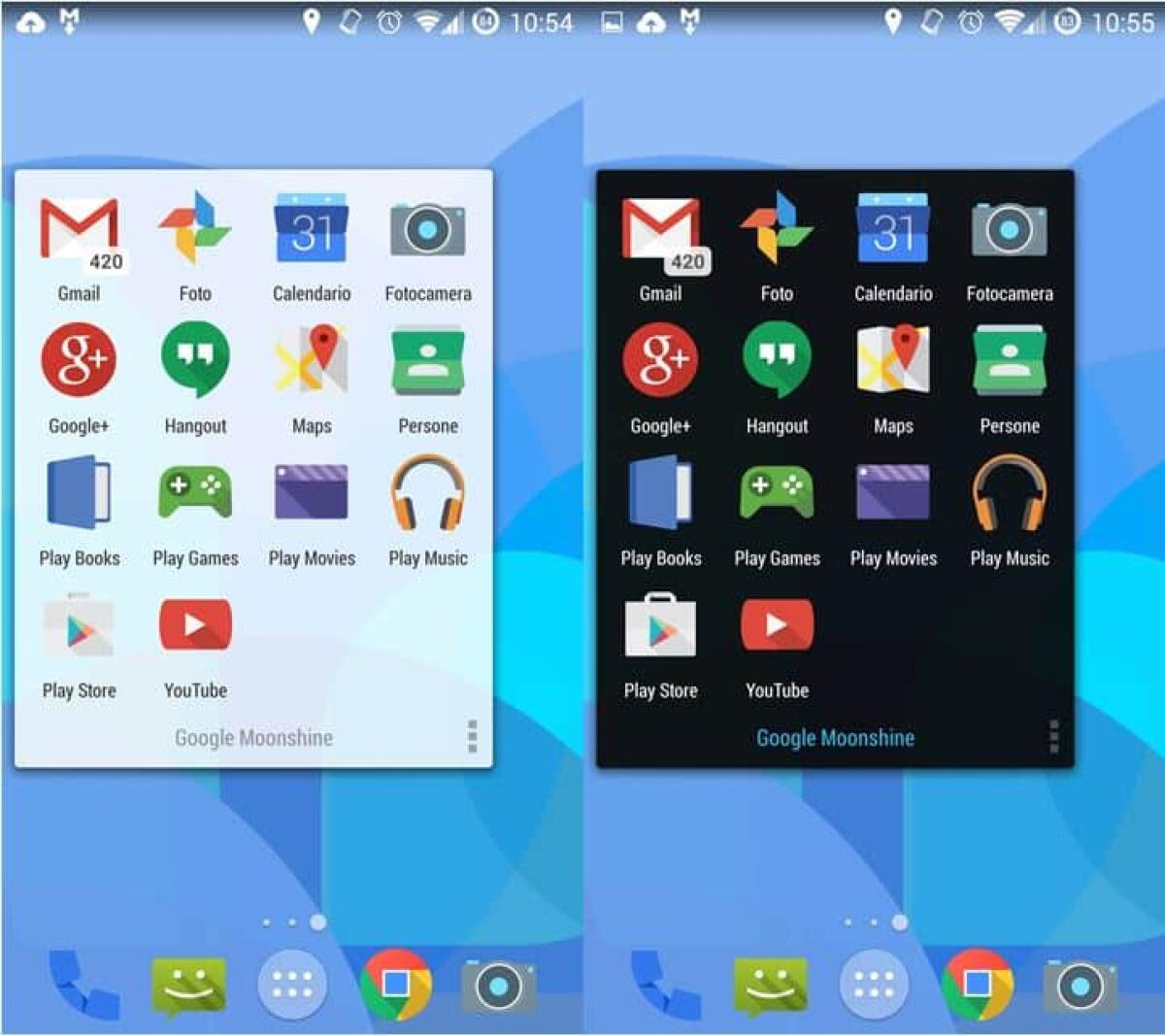 Scarica in anteprima e nuove icone ''Moonshine'' di Google - 