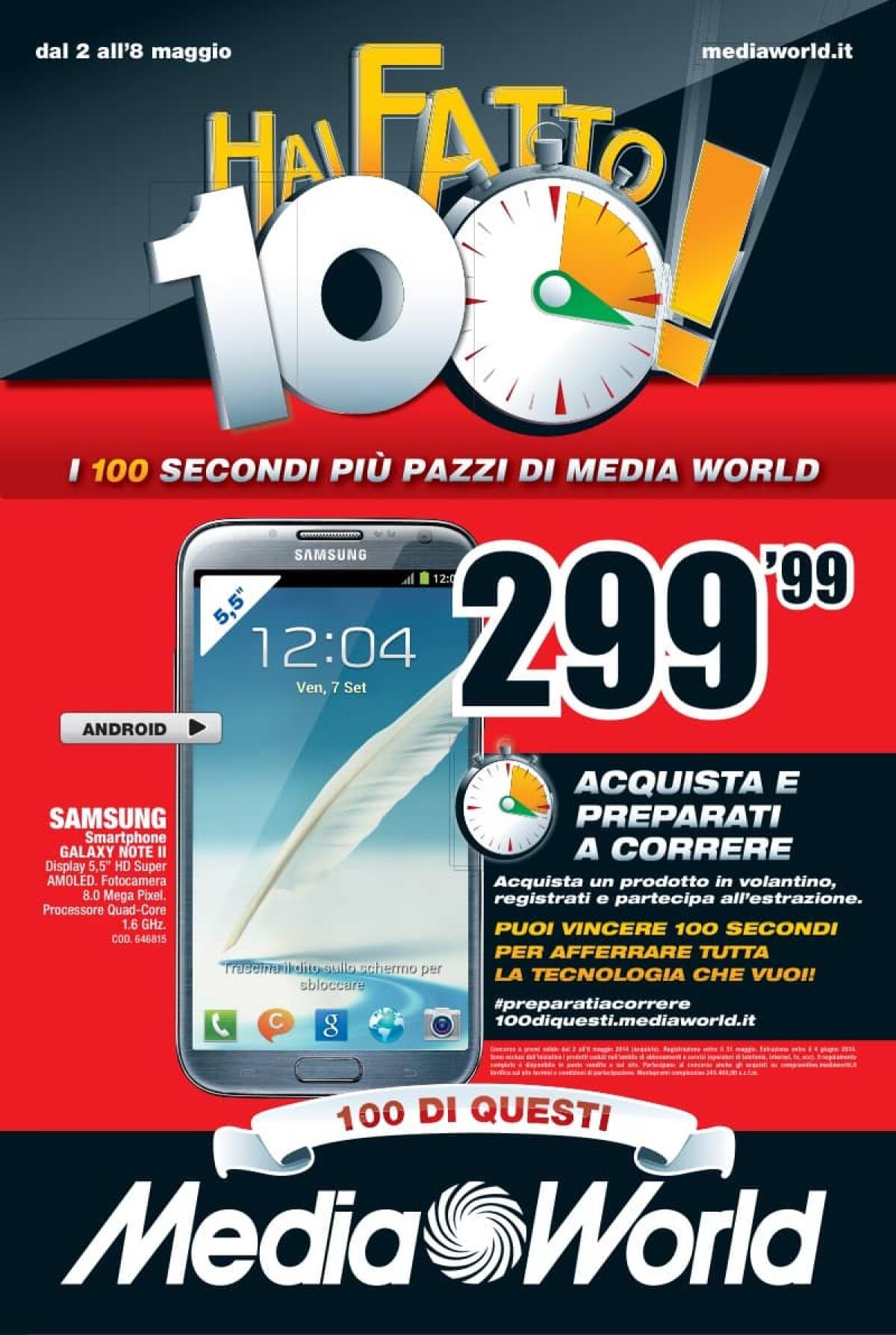 Nuovissimo Volantino Media World con i 100 secondi più pazzi di Media World - 