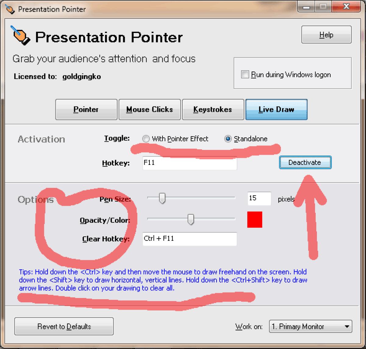 Presentation Pointer 1.4.2 Gratis: Arricchisci con effetti e luci le tue presentazioni su Windows - 