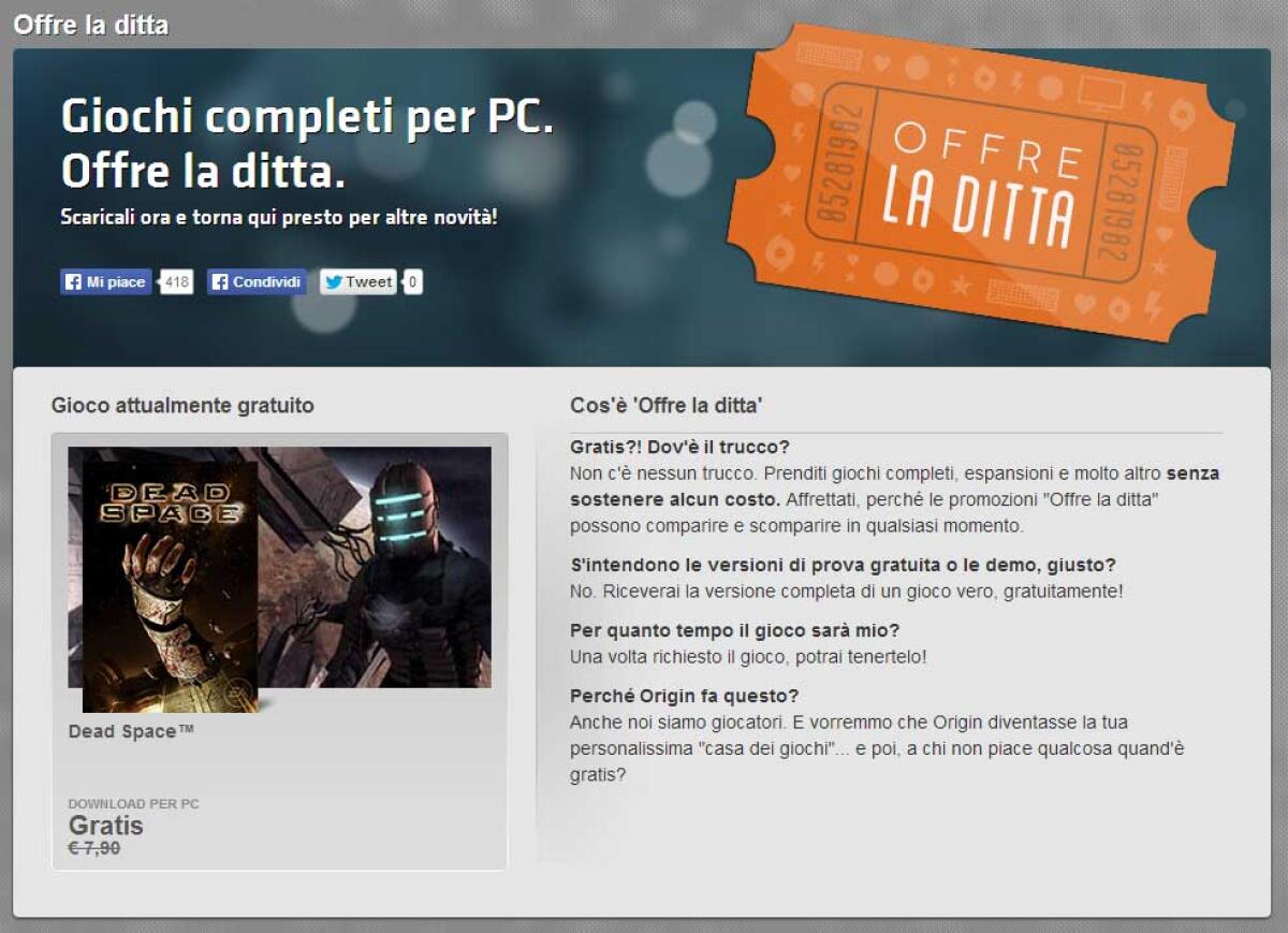 Scaricare giochi gratis da Origin con la nuova promozione - 