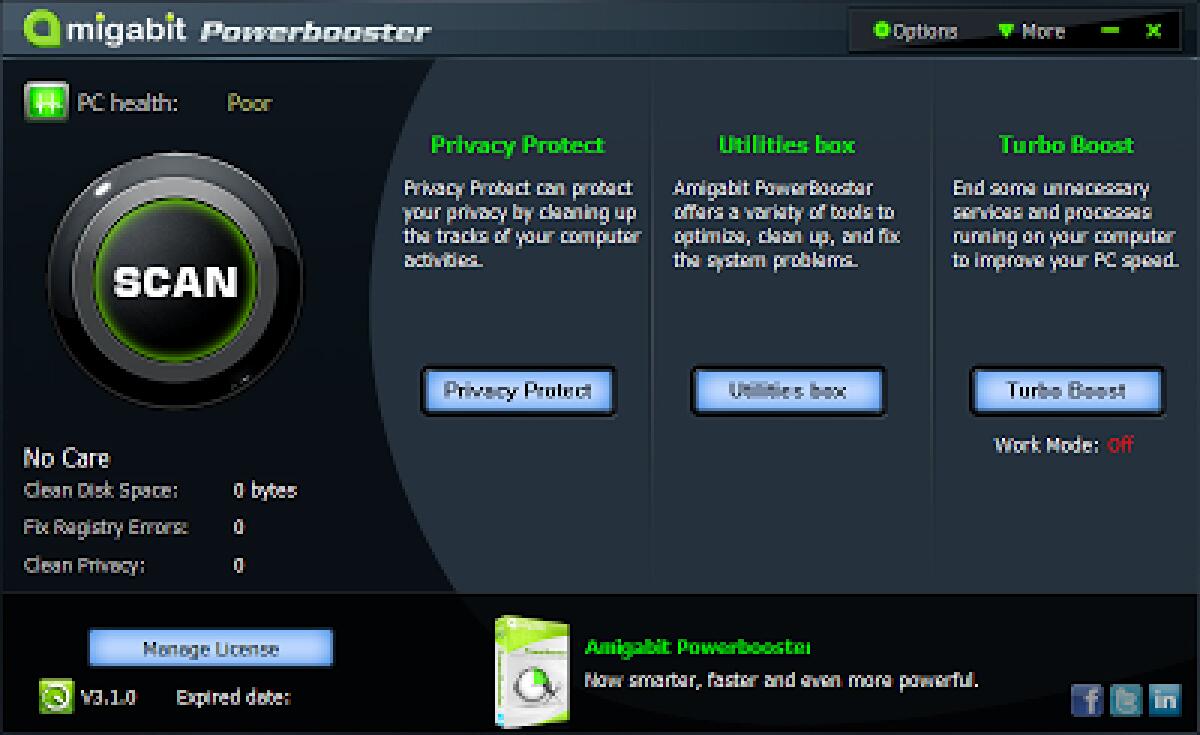 Amigabit PowerBooster Gratis: Suite completa per velocizzare Windows - 