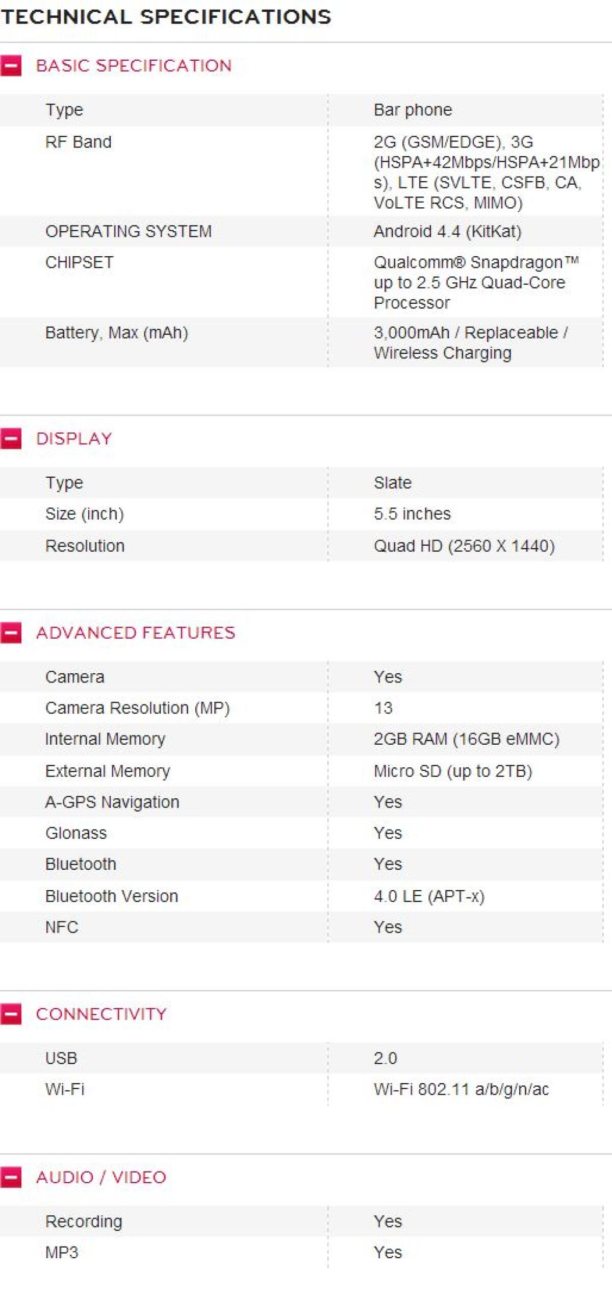LG G3: Ecco la scheda tecnica ufficiale con qualche sorpresa - 