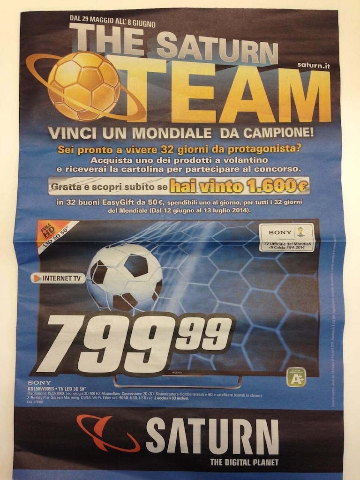 Super Volantino da Saturn con la possibilità di vincere 1600 euro di buoni acquisto!!! - 