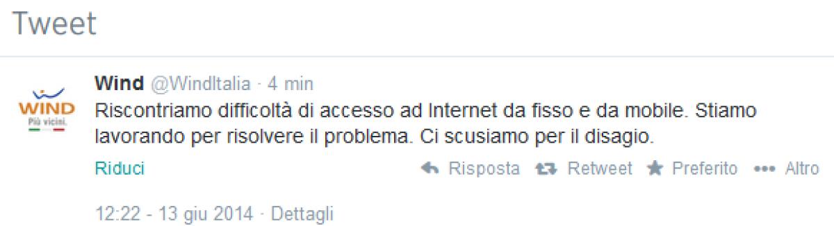 Wind e Infostrada non funzionano e non è possibile effettuare, ricevere chiamate e navigare anche con l'ADSL #WindDown - 