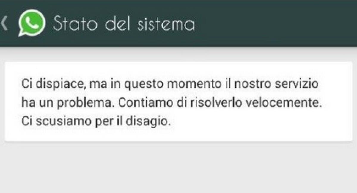 WhatsApp Down non funziona Domenica 08 Giugno 2014 - 