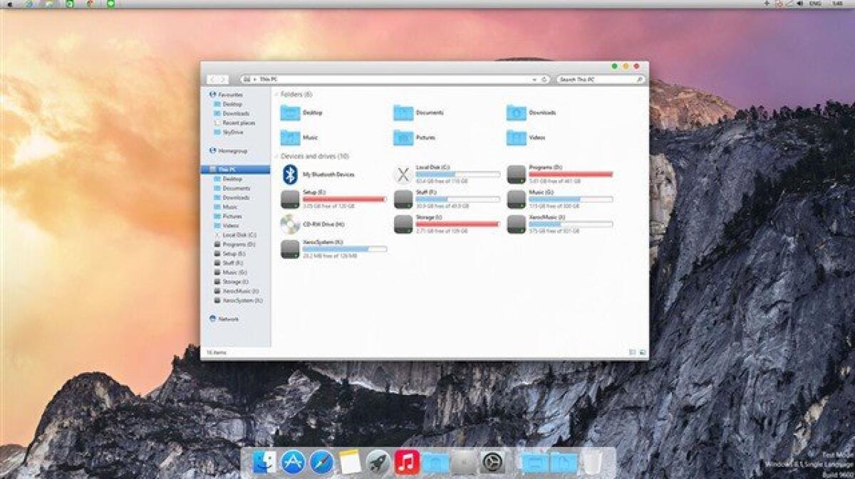 Trasformare Windows in Mac OS X Yosemite con Mac OS X (Yosemite) Transformation Pack - 