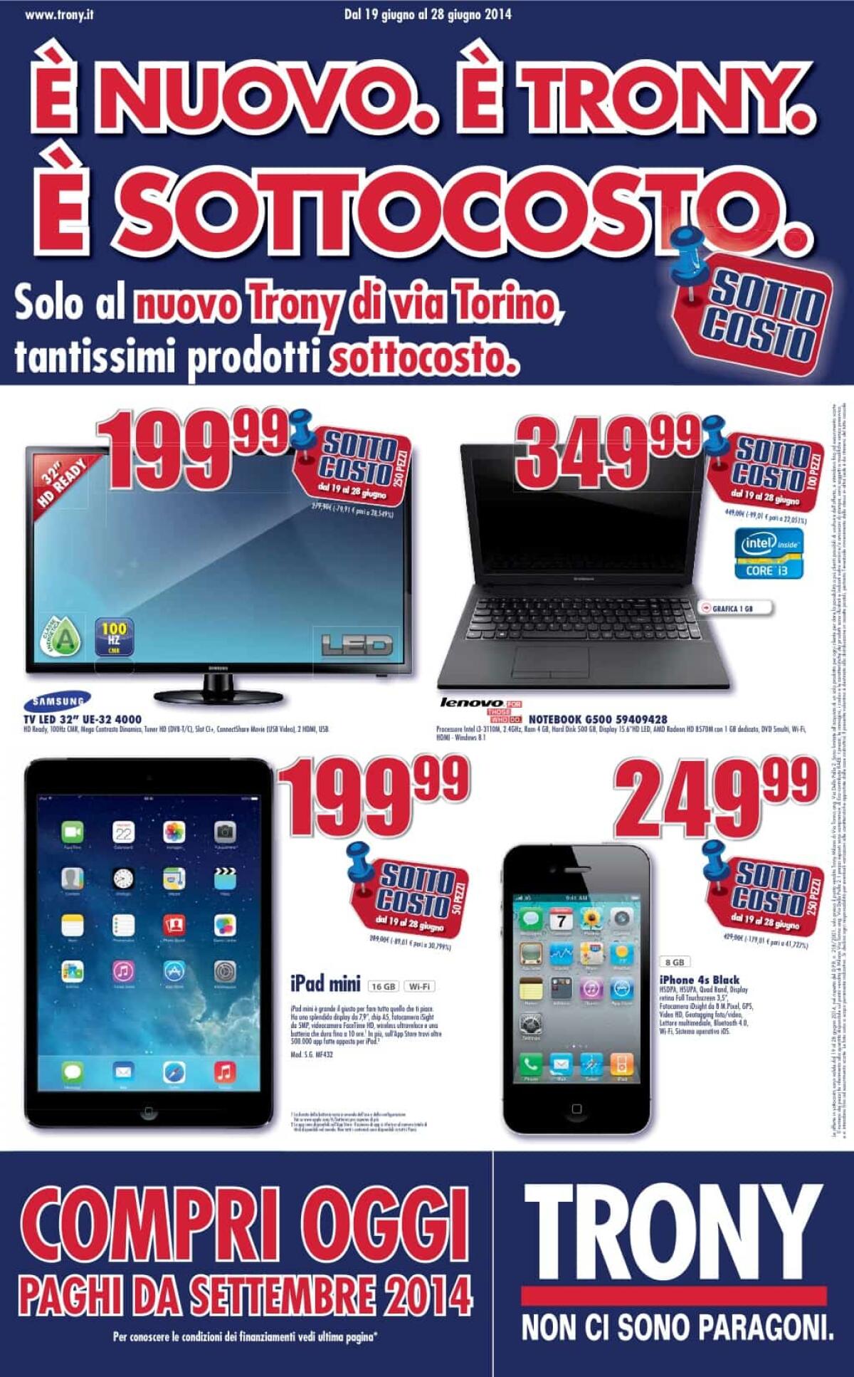 Trony lancia il SottoCosto Nazionale: iPad Mini a 199 euro e molto altro - 