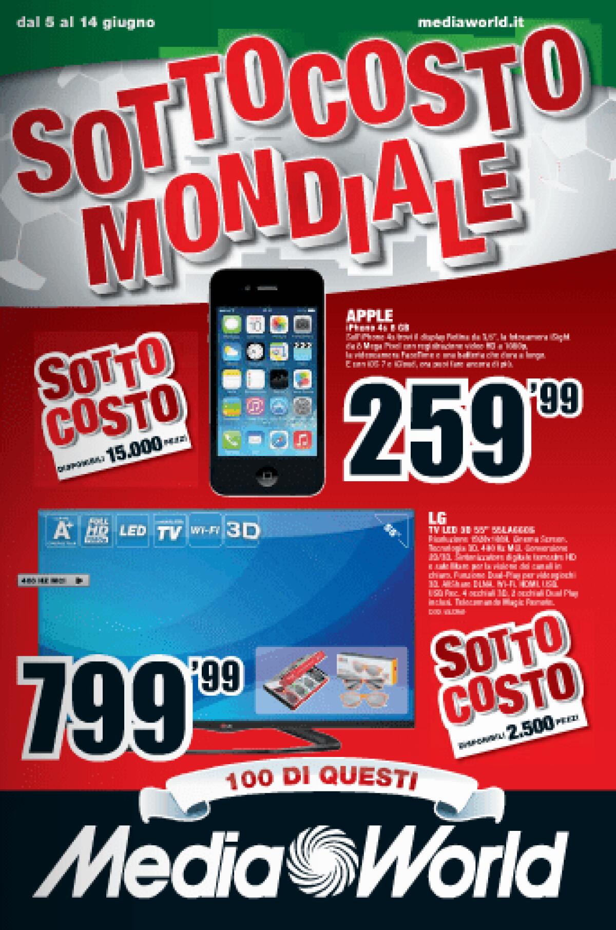 Finalmente arriva il SOTTOCOSTO di MEDIAWORLD nell'ultimo volantino - 