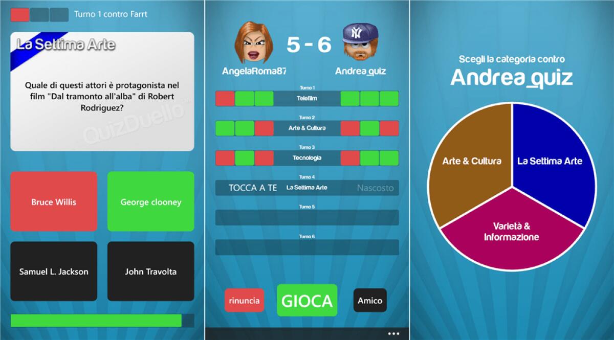 Disponibile il gioco QuizDuello (Quiz Duello) anche per Windows Phone [Download] - 