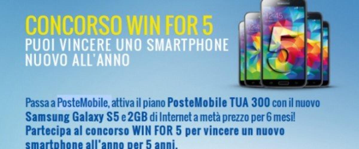 PosteMobile regala uno smartphone con Win For 5 - 