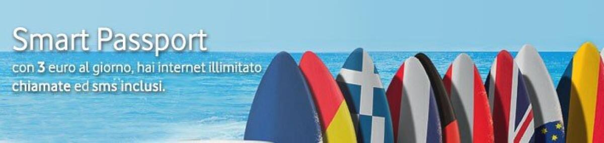 [Migliori Tariffe Estero] Vodafone Smart Passport include 50 minuti, 50 SMS ed Internet illimitato per 3 euro al giorno - 