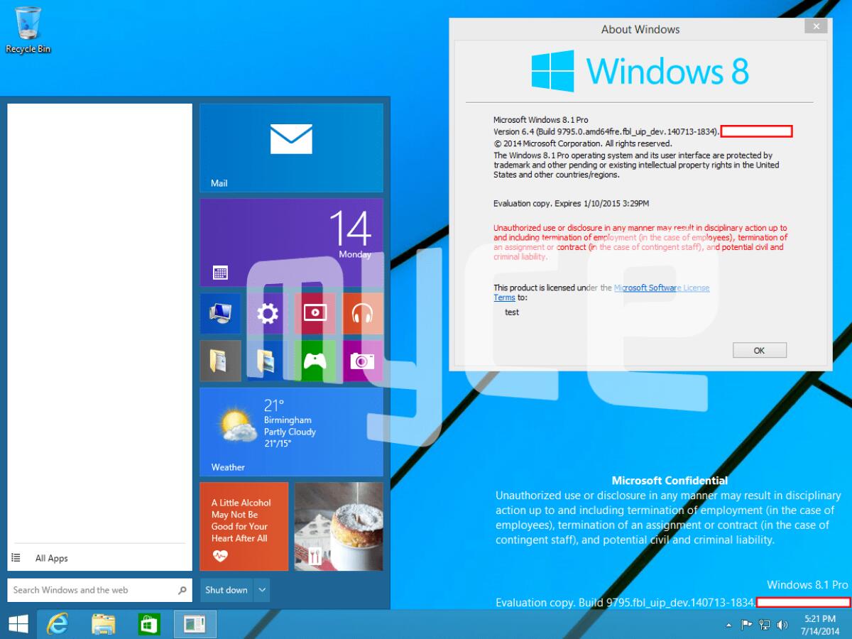 Due nuovi screenshot di Windows 9: il menù Start torna davvero! - 