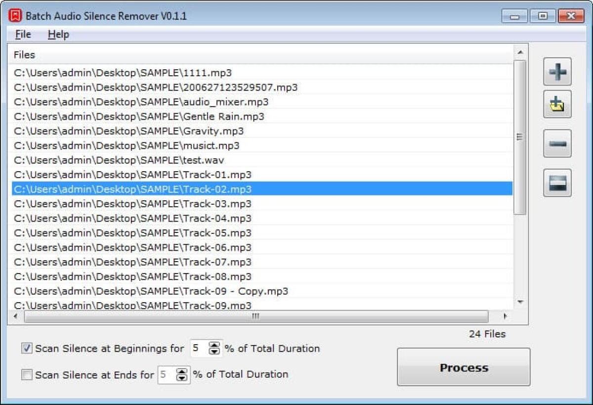 Rimuovere il silenzio ad inizio e fine dagli Mp3 con Batch Audio Silence Remover - 