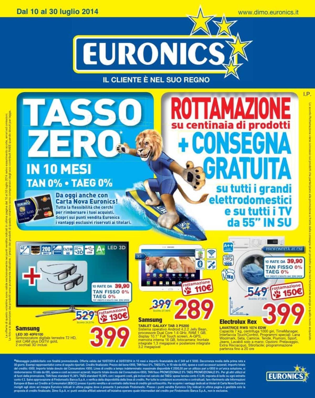 Volantini Euronics con lo speciale Smartphone, Tablet e Fotocamere Digitali con Super Prezzi - 