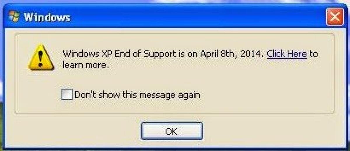 Rimuovere Messaggio fine supporto per Windows XP - 