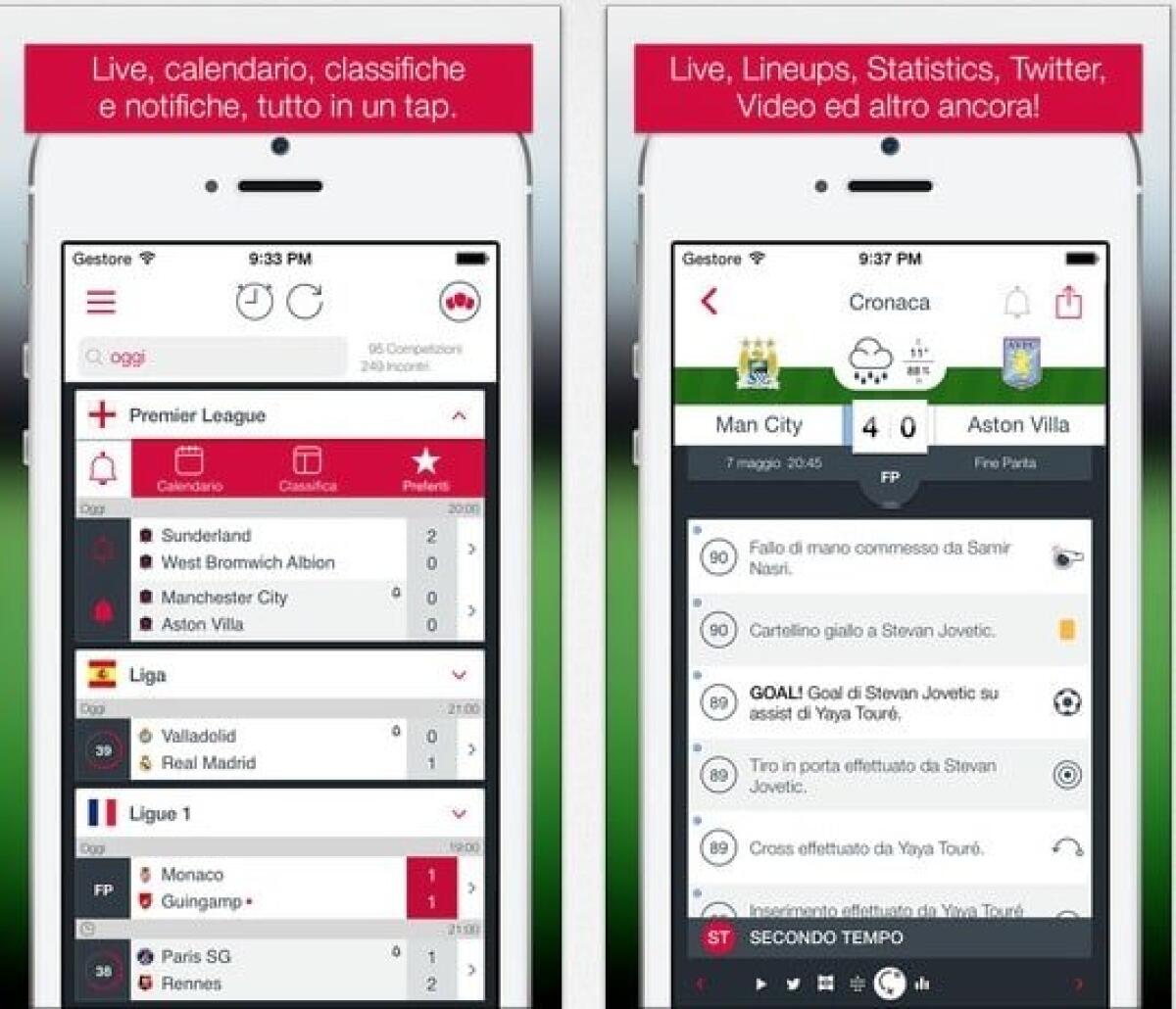 Partite di calcio e Serie A in diretta su iPhone con Footballover - 