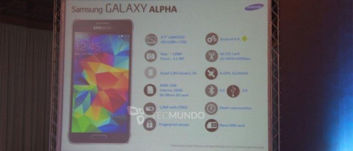Ufficiale il Samsung Galaxy Alpha: Corpo in alluminio, display 4.7", 2GB di RAM e lettore di impronte digitali [Prezzo e Data di Uscita] - 