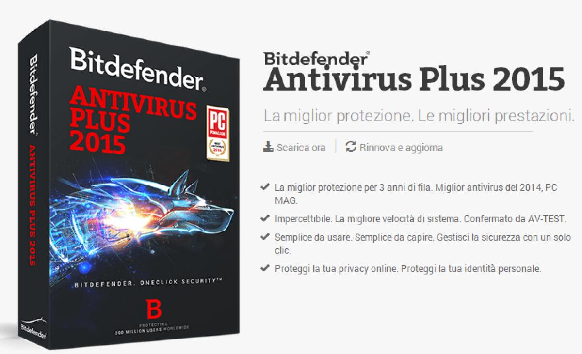 Bitdefender Antivirus Plus 2015: Miglior AntiVirus per Windows gratis per 6 mesi - 
