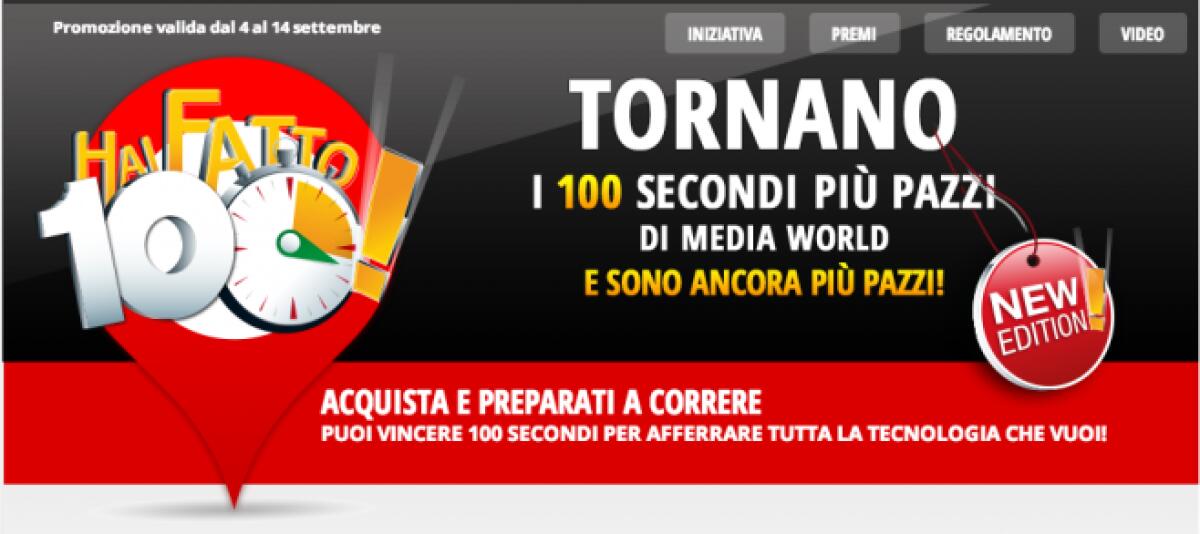 Tornano i 100 secondi di MediaWorld: ecco come funziona la sfida - 