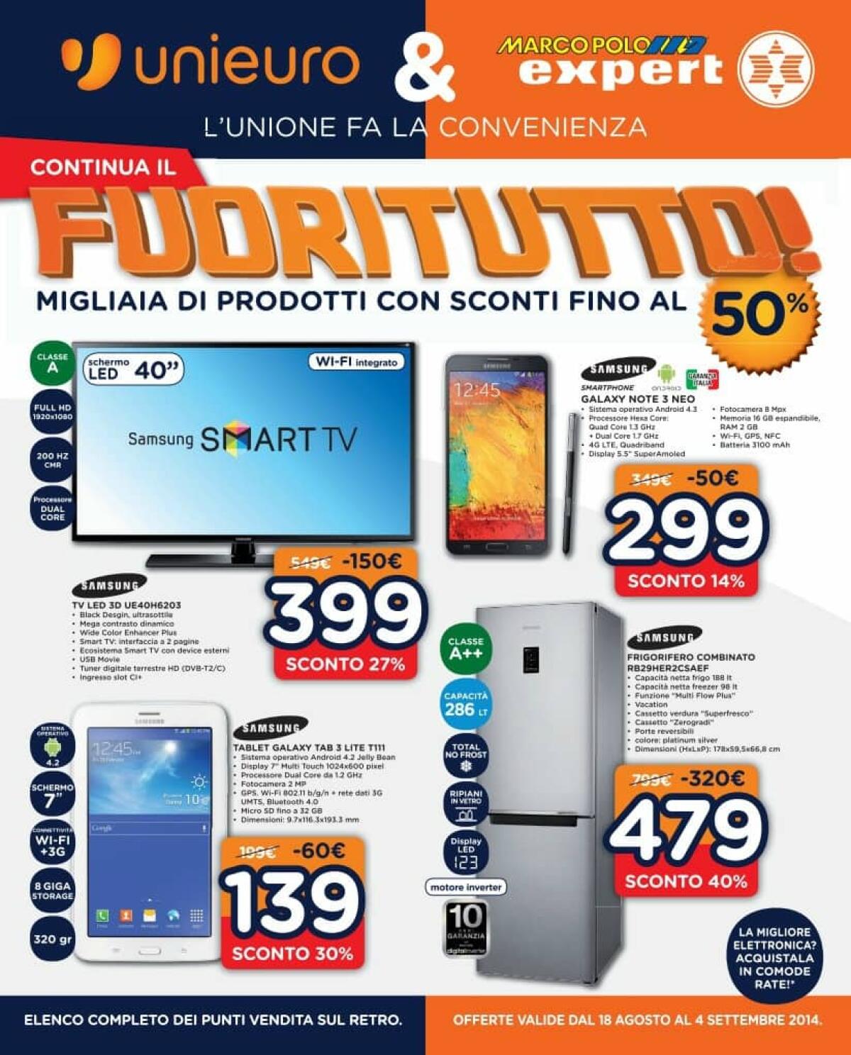 Volantino Unieuro-Marcopolo Expert: Ecco il FUORITUTTO con sconti Incredibili fino al 50% - 